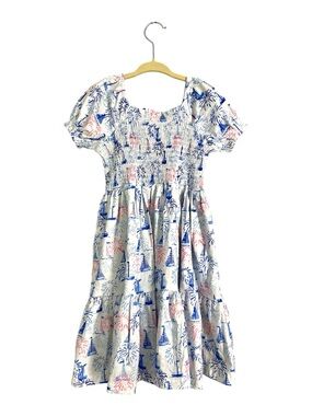 Sweet Honey Dress Fireworks Red White and Blue Puff Sleeve size 6 new